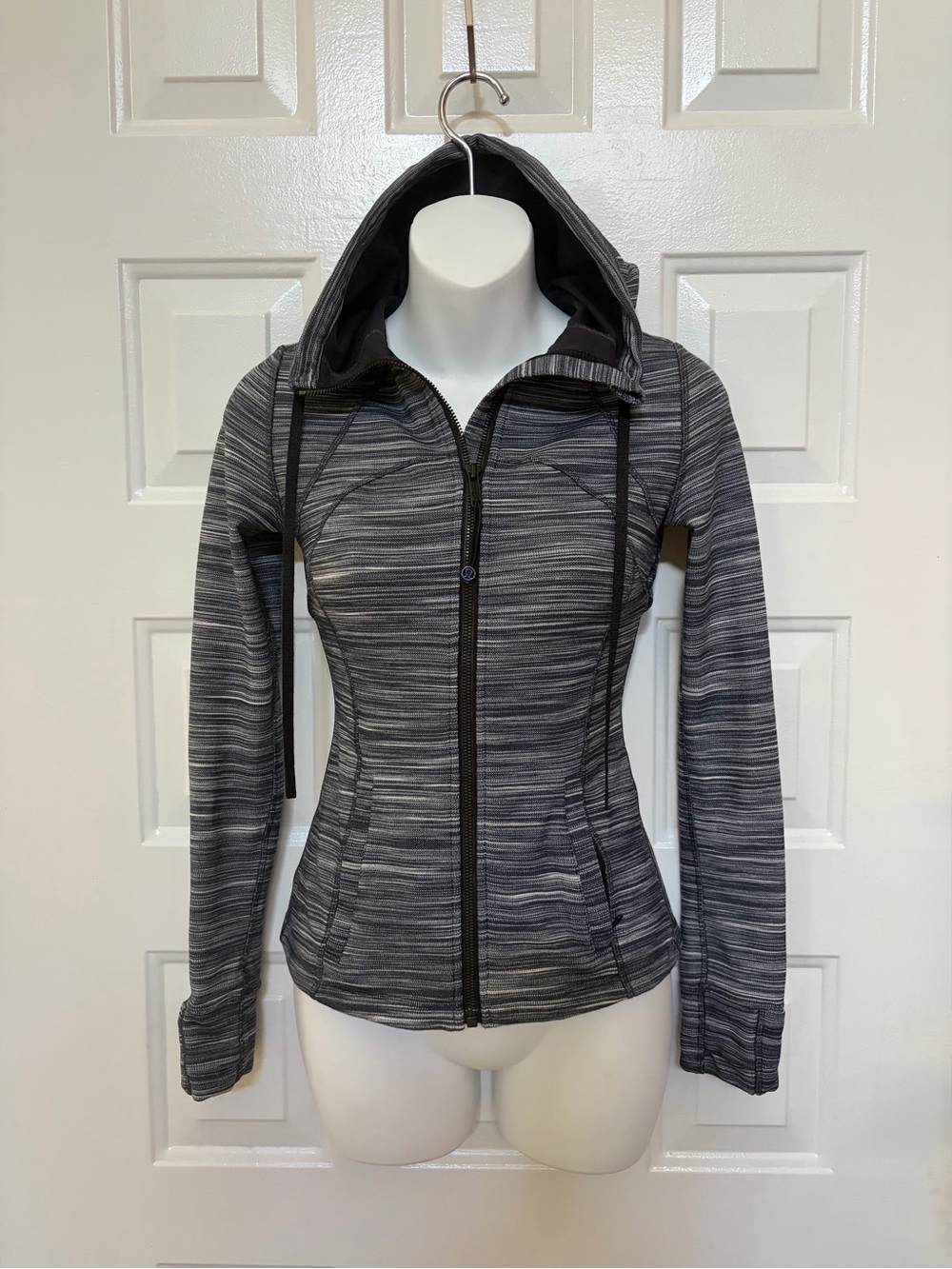 Lululemon Hooded Define Jacket Women’s 4 Black White Gray Full Zip